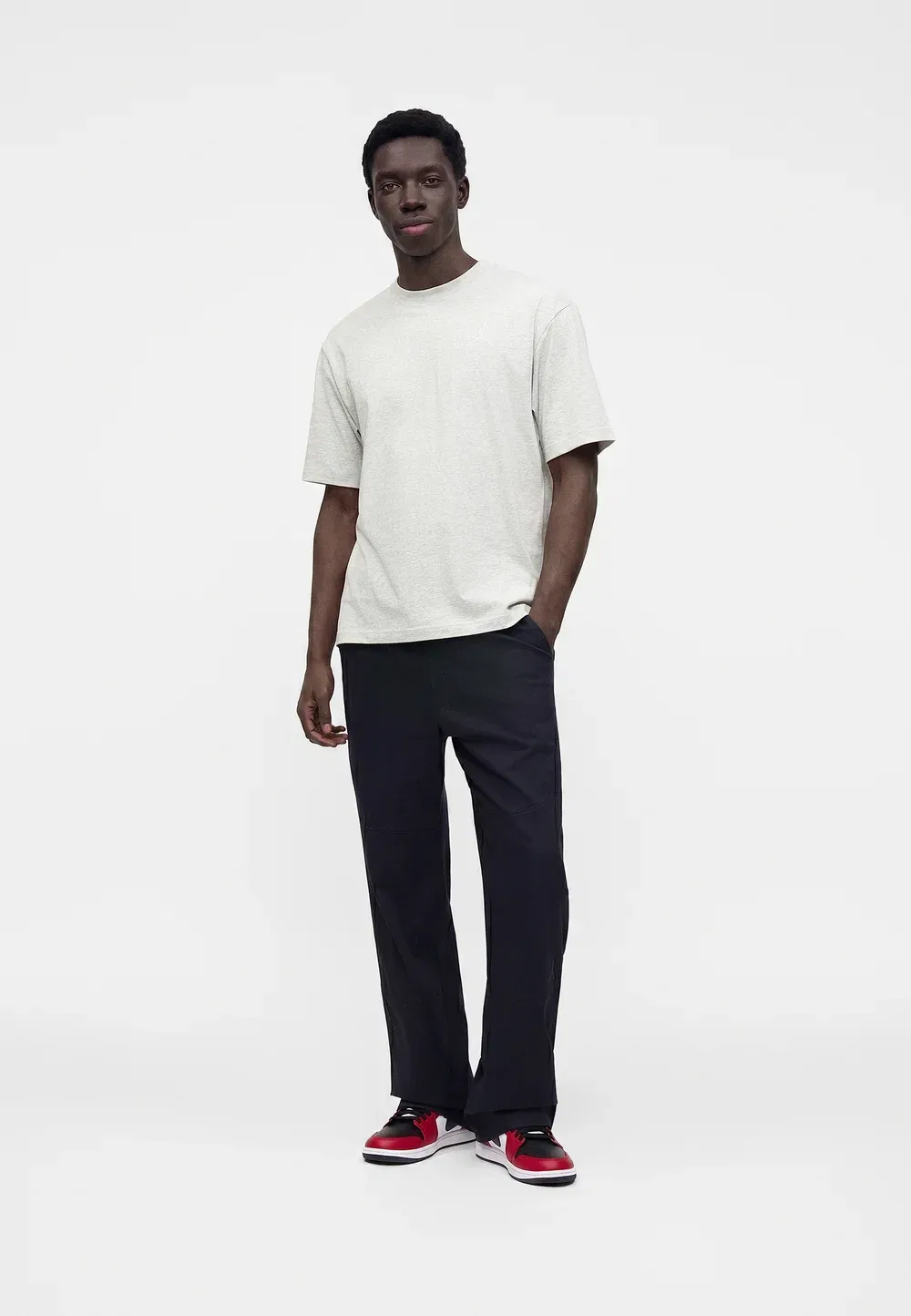 Футболка Jumpman Crew - базовая модель Jordan, Grey Heather/White — фото 2