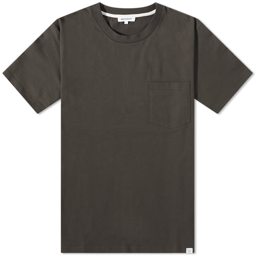 

Футболка Norse Projects Johannes Standard Pocket, коричневый