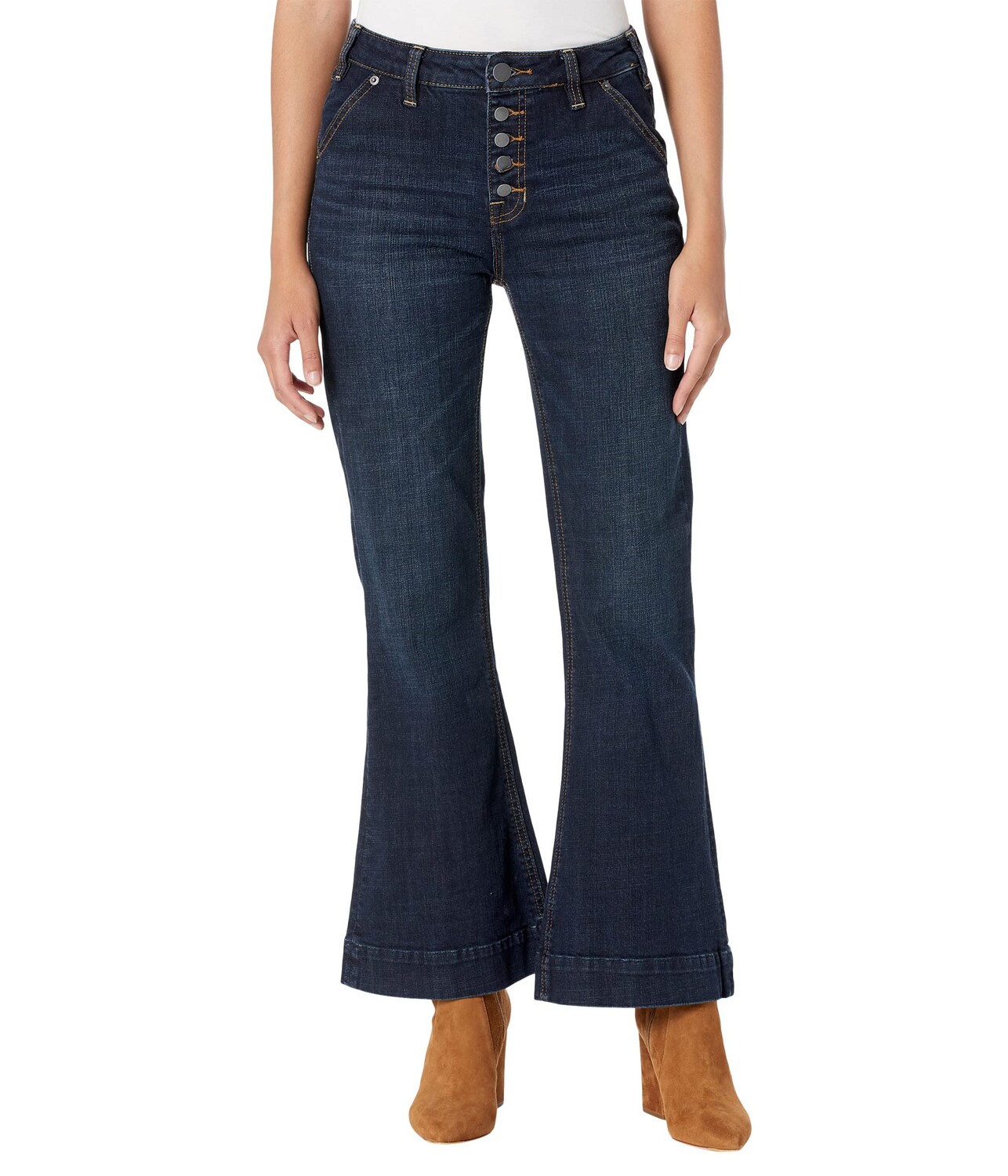 

Джинсы Rock and Roll Cowgirl, High-Rise Trouser Jeans in Dark Wash W8H1663