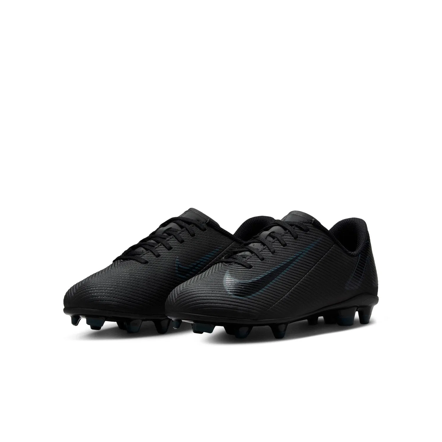Детские кроссовки для мальчиков с шнуровкой NIKE Jr. Mercurial Vapor 16 Club NIKE, Black Black Deep Jungle — фото 3