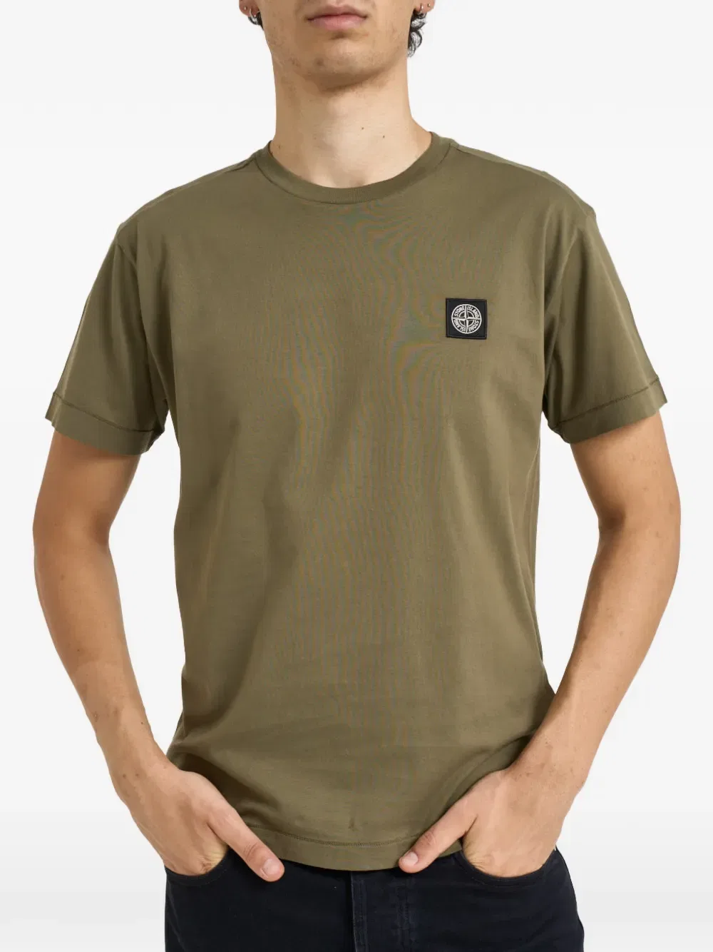 Футболка-поло хлопковая 2100027 60/2 Stone Island, зеленый