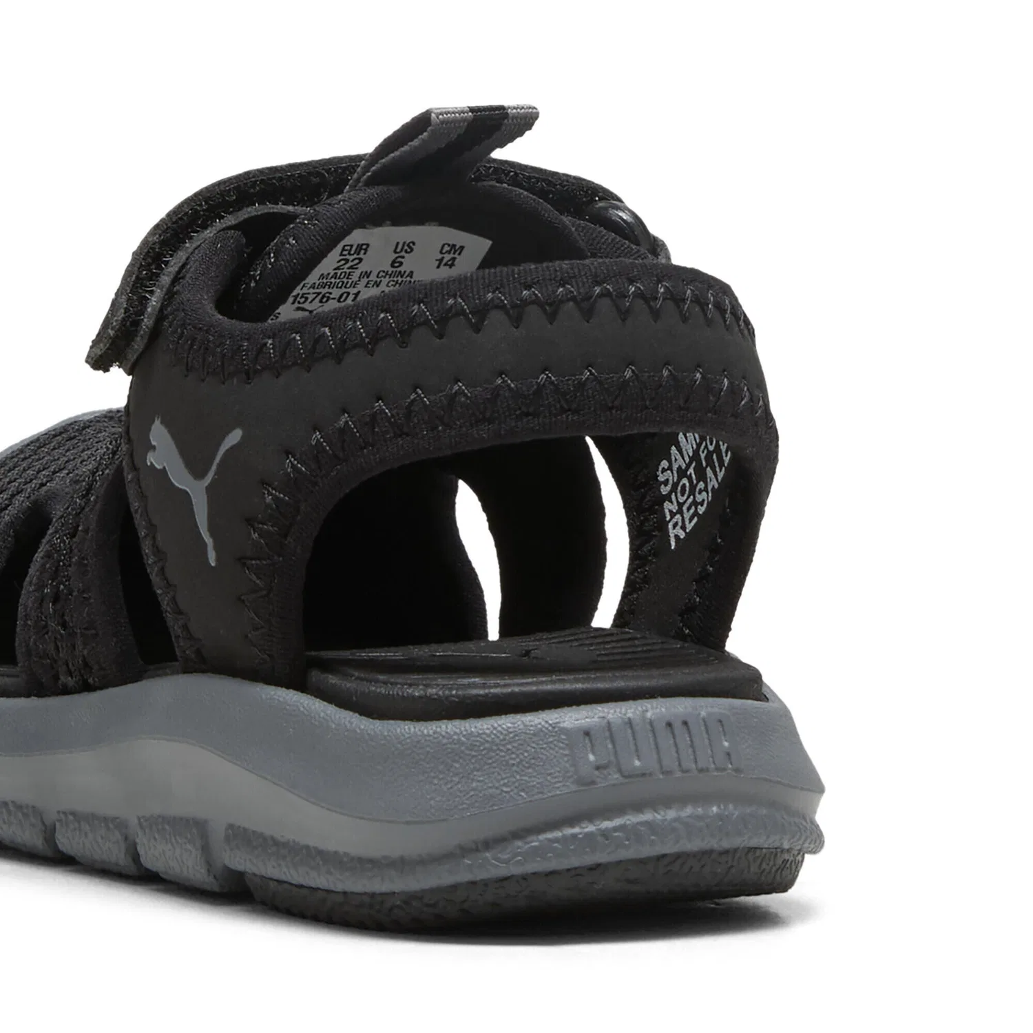 Детские сандалии из сетки Fun Racer Mesh Puma, Черный Темно-Серый — фото 4
