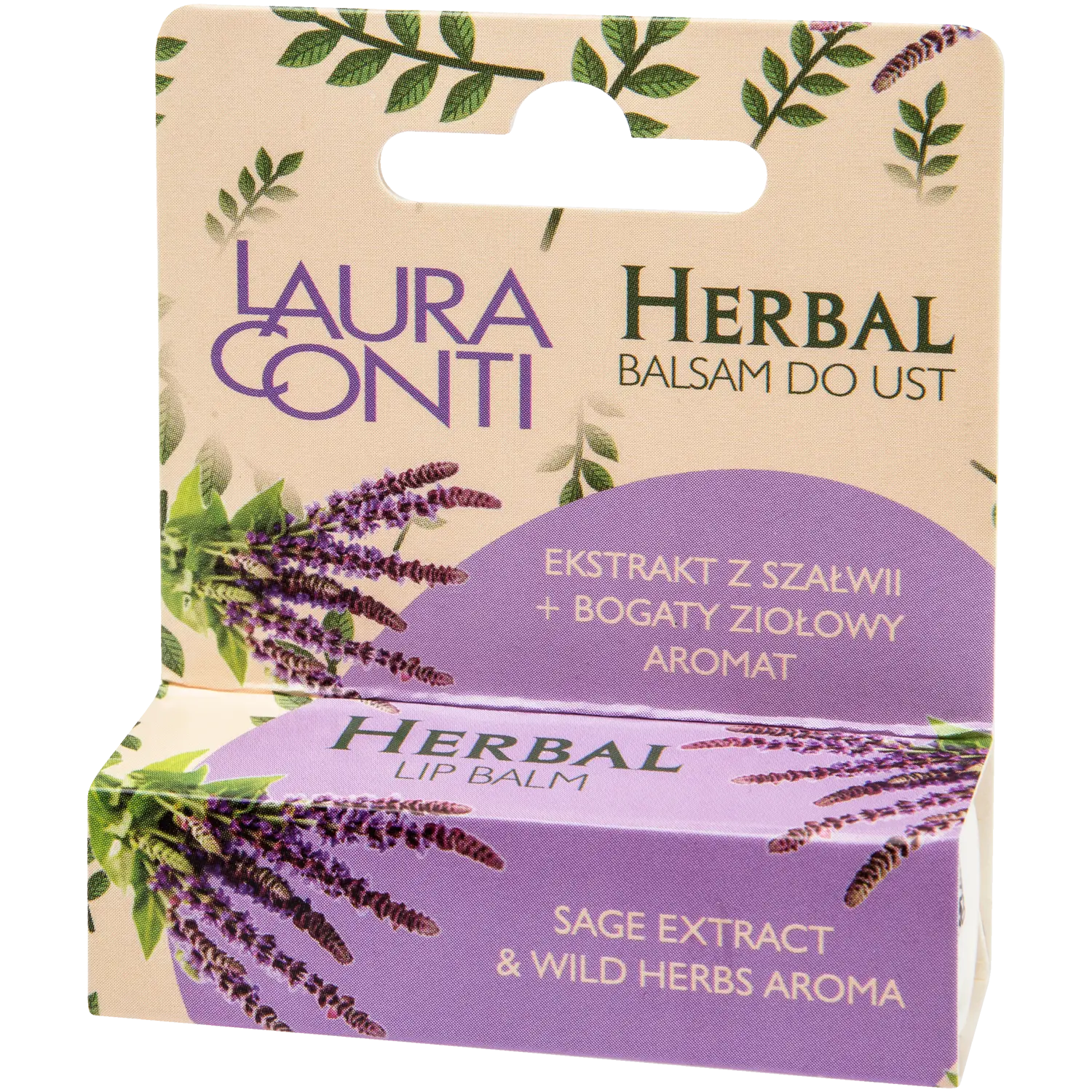 Laura Conti Herbal помада защитная с экстрактом шалфея, 4,8 г — фото 3