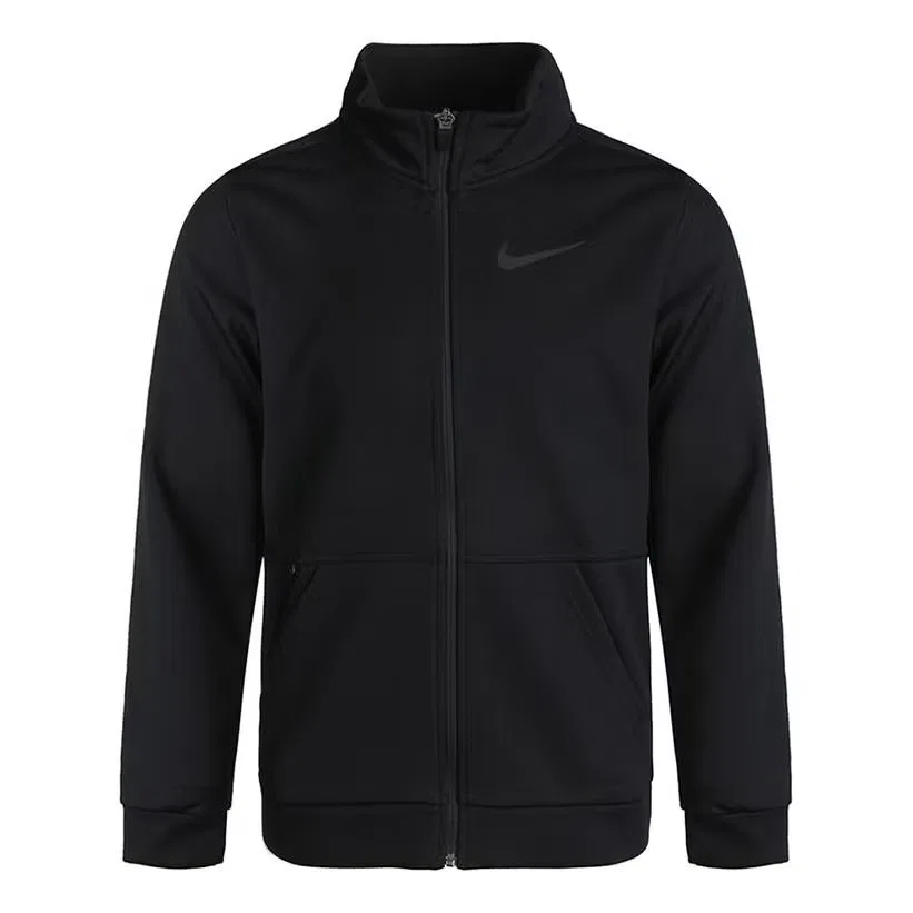 Куртка спортивная тренировочная с воротником-стойкой Therma Nike, черный