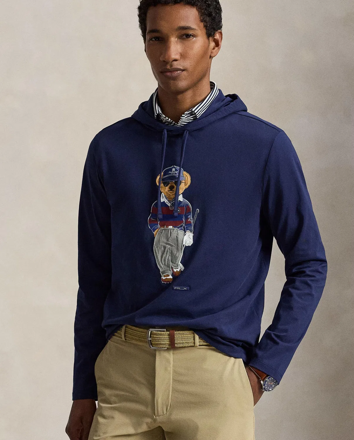 Мужская толстовка с капюшоном, Polo Bear, Ralph Lauren, темно-синий