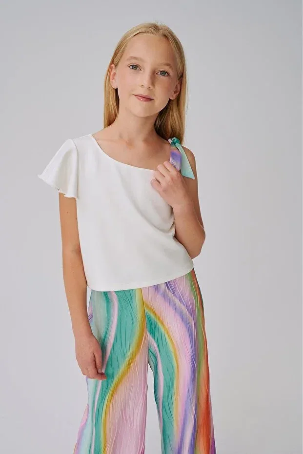 Детские брюки для девочек с широкой штаниной Lia Lea, Multicolor — фото 3