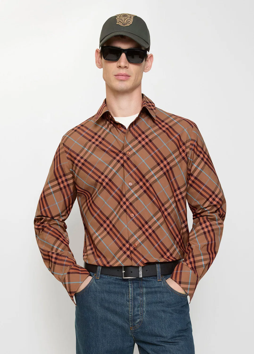 Рубашка Burberry Robert Check, оранжевый — фото 2