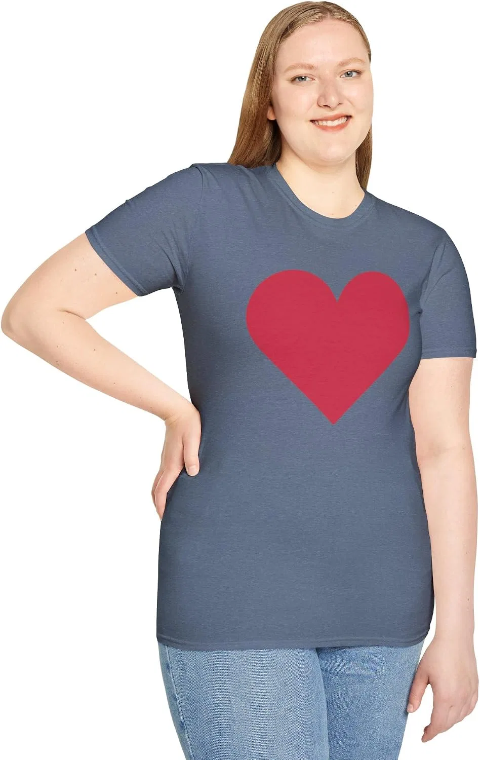 Мужская футболка с принтом Red Heart Graphic, индиго меланж — фото 2