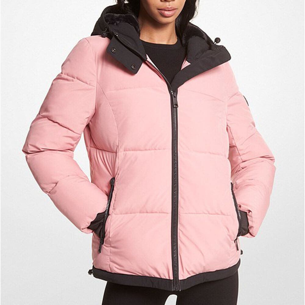 

Куртка утепленная Michael Michael Kors Faux Fur-Trim Quilted, розовый