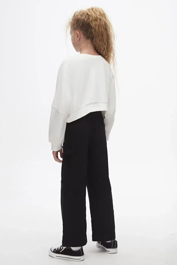 Детские свитшот для девочек с принтом Dayflower Sweat Generic Brands, Ecru — фото 4