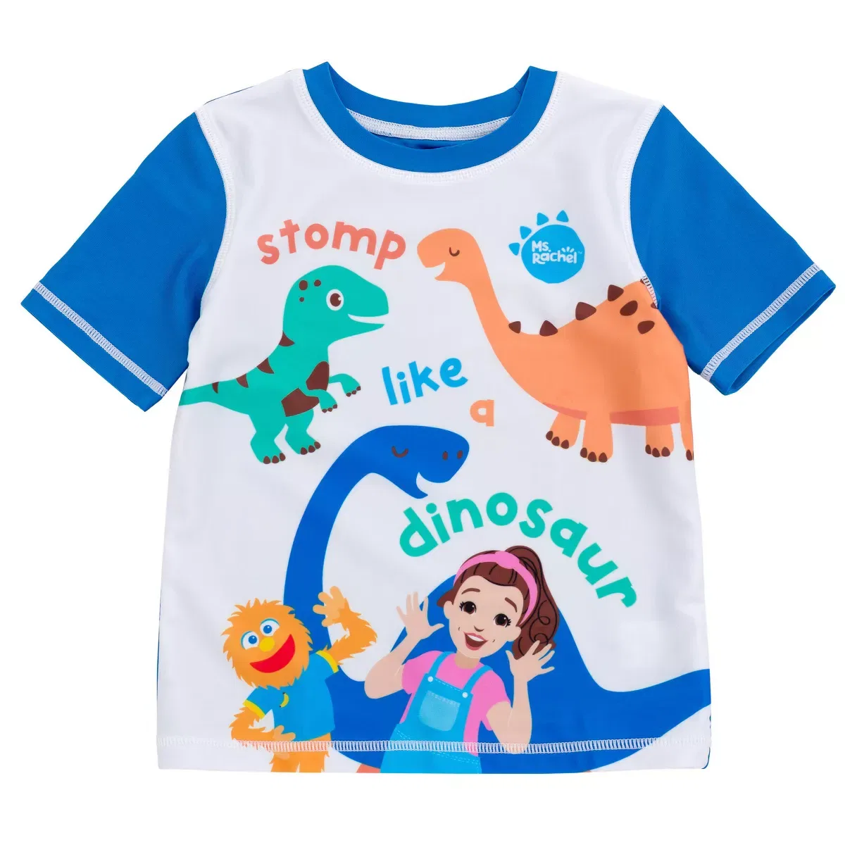 Детский комплект для плавания с принтом Herbie Dinosaur Ms. Rachel, Синий — фото 2
