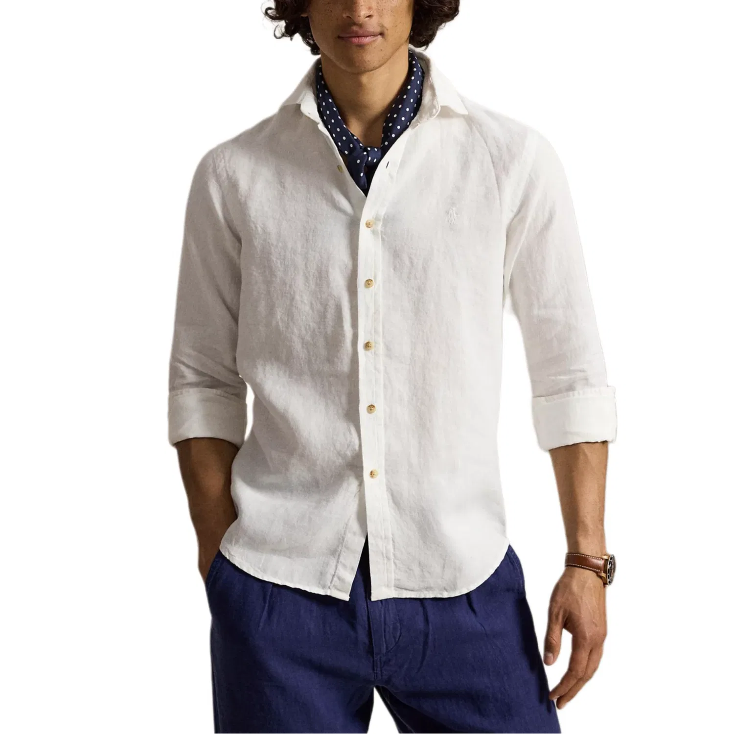 Мужская рубашка с лацканами Porcelain White Polo Ralph Lauren, Porcelain White — фото 4
