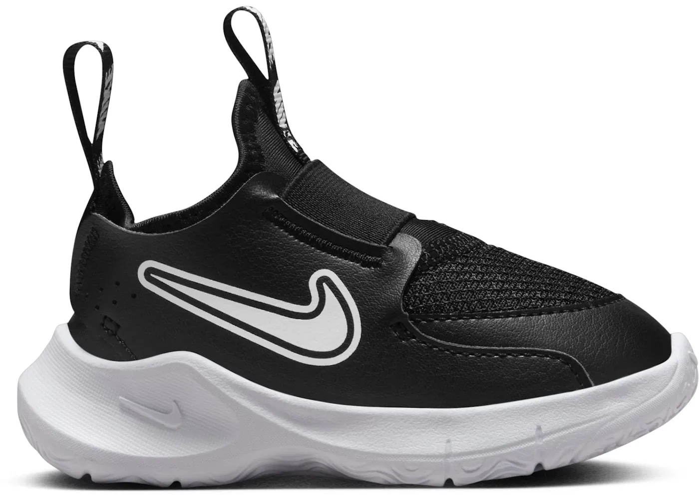 Детские кроссовки без шнурков Nike Flex Runner 3, Black/White