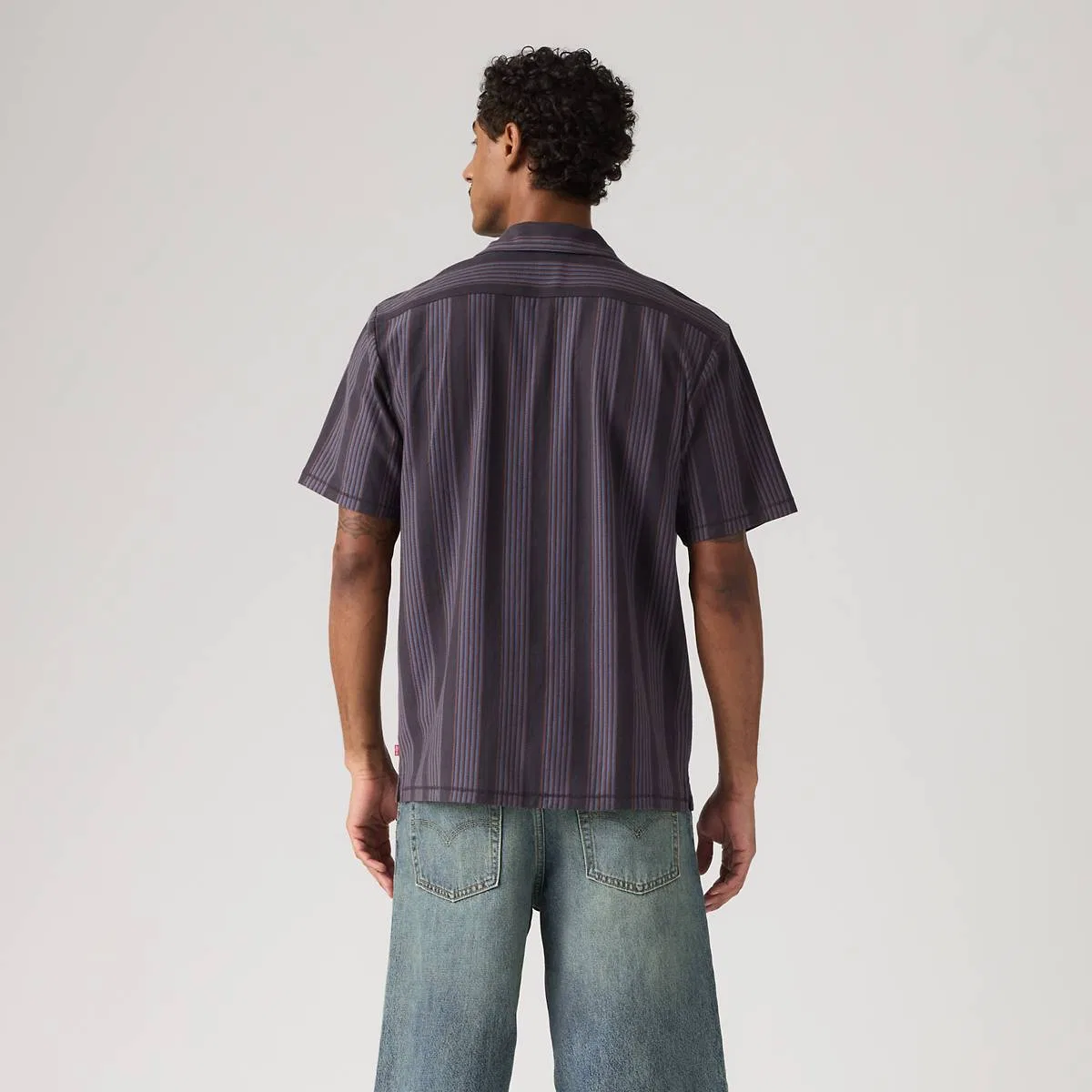 Вязаная походная рубашка Levi's, Declan Stripe Dark Phantom - Grey — фото 4