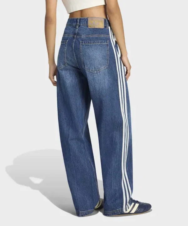 Джинсы Dad Adidas, индиго — фото 2