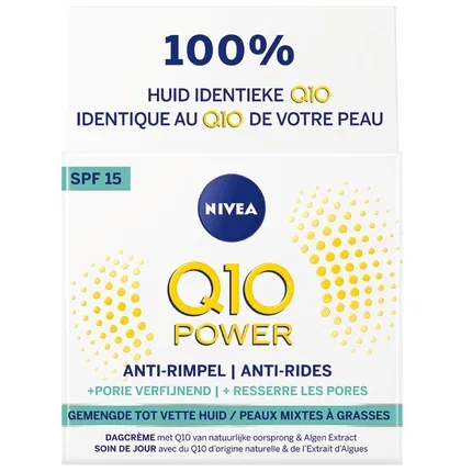 Крем для лица дневной увлажняющий Nivea Q10 Plus Pore Refining SPF15