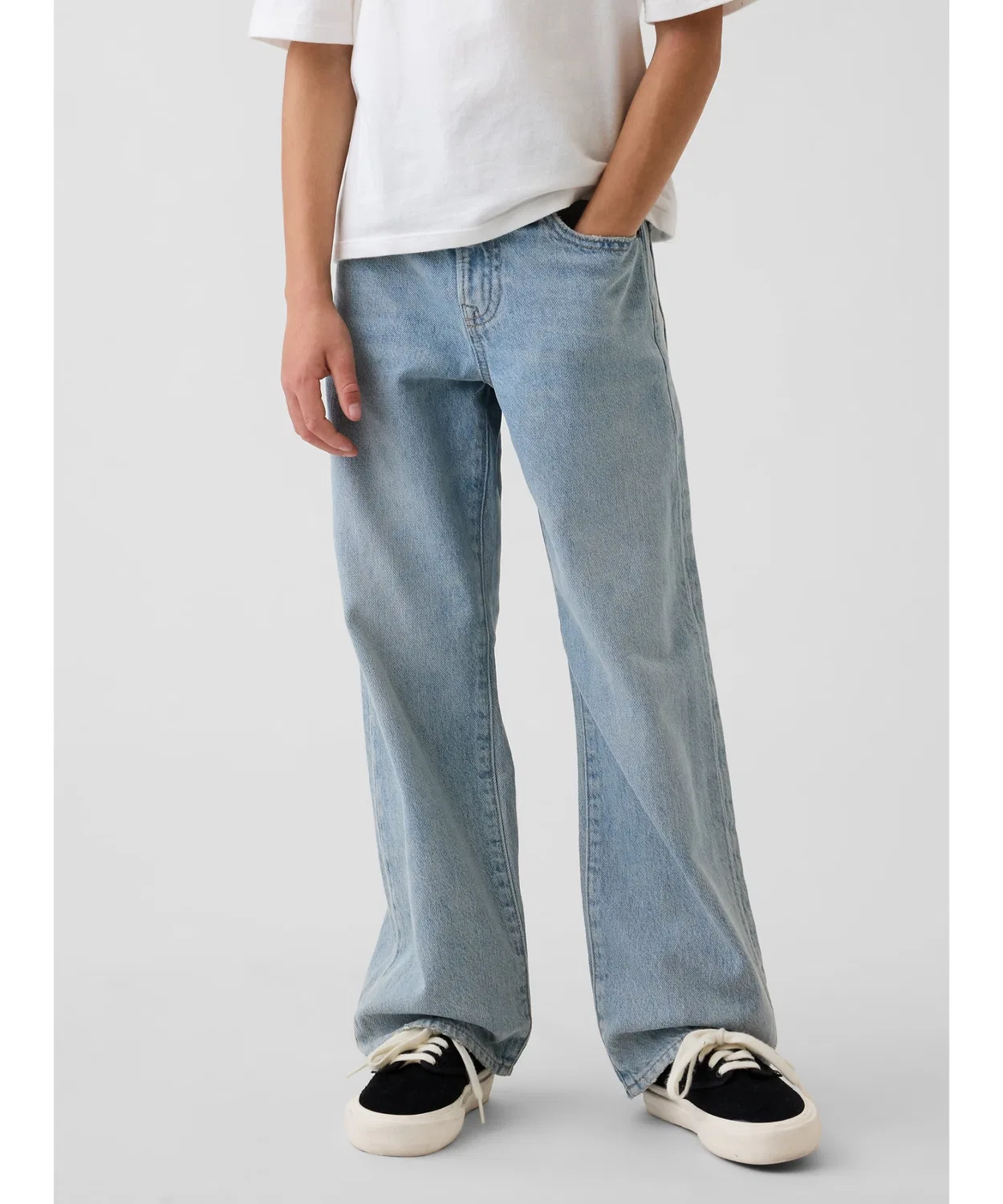 Детские джинсы свободного кроя 90-х GAP, Light Indigo Blue — фото 3
