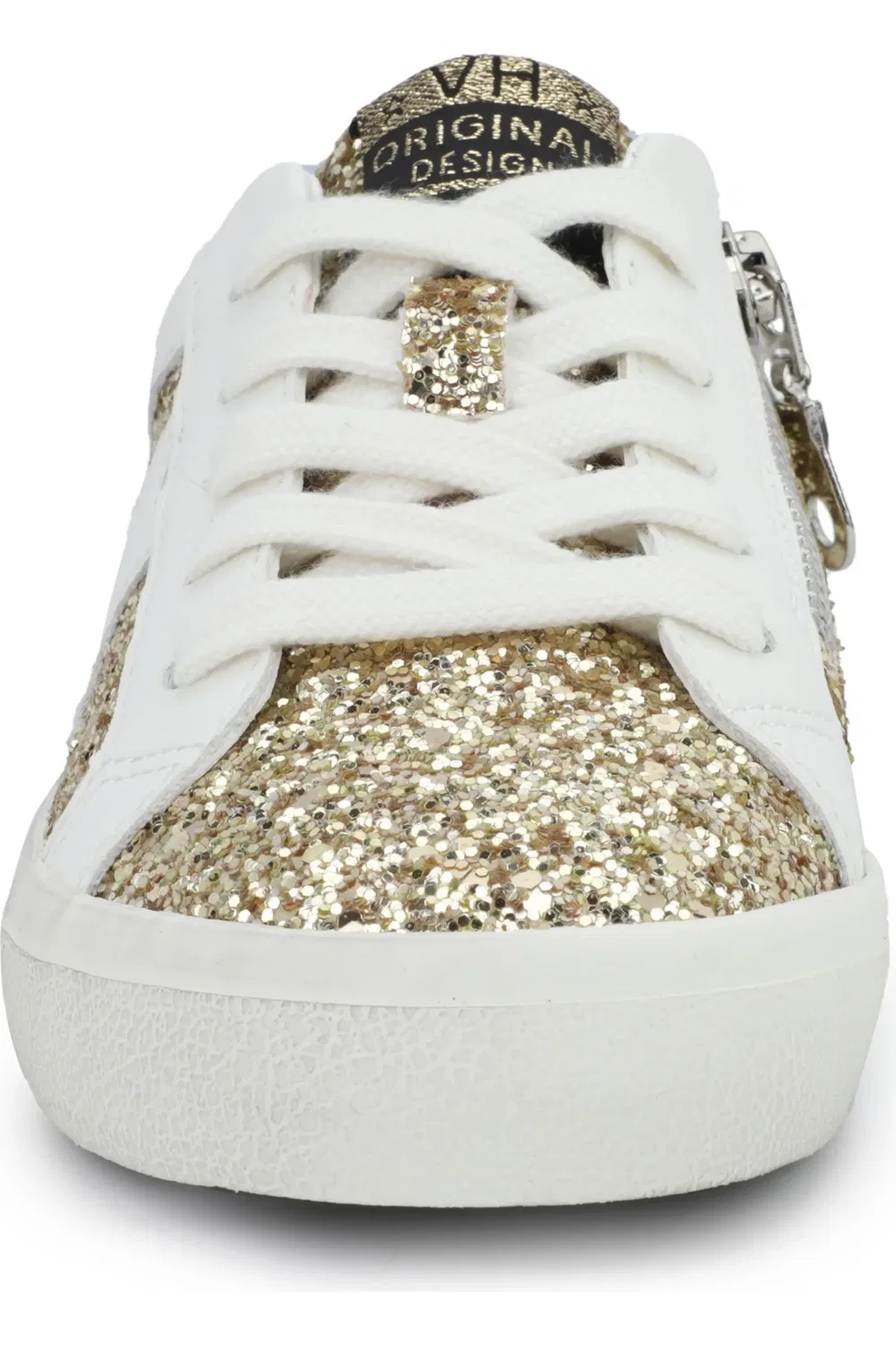 Кроссовки детские на молнии Vail Vintage Havana, White Gold Glitter — фото 3