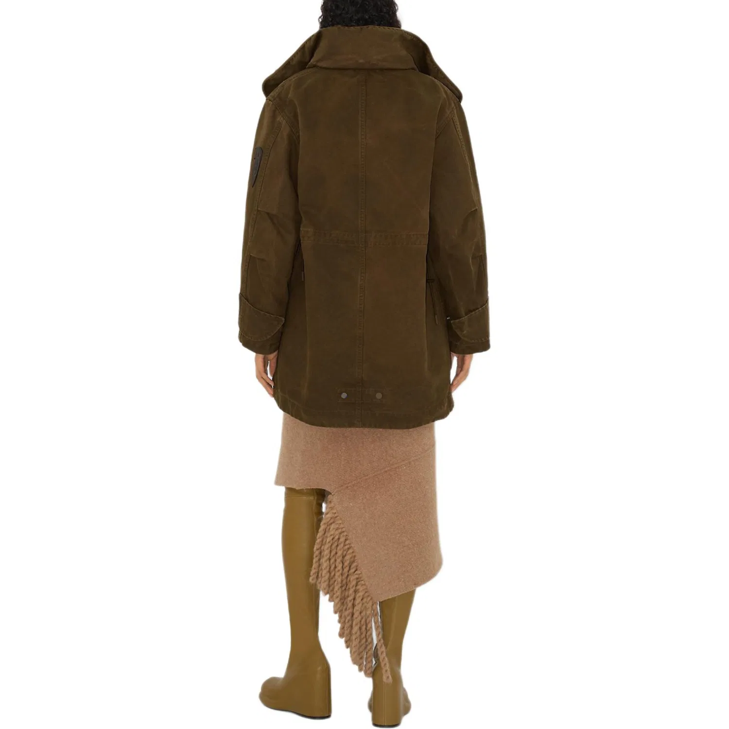 Женское пальто-парка хлопковое с отстегивающимся утеплителем Burberry, Bison Color — фото 4