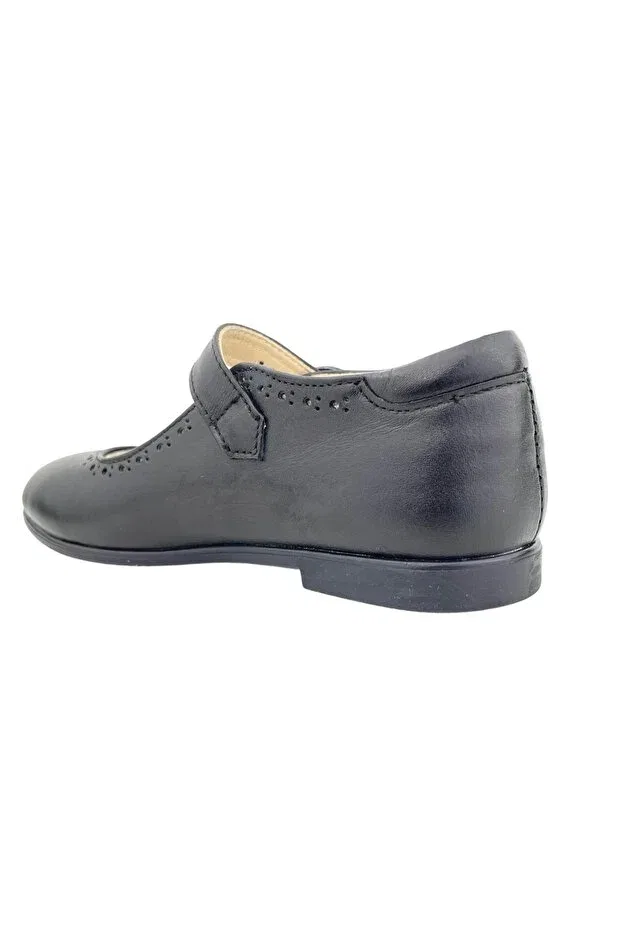 Детские туфли для девочек кожаные Janset Nubebe, Black — фото 3