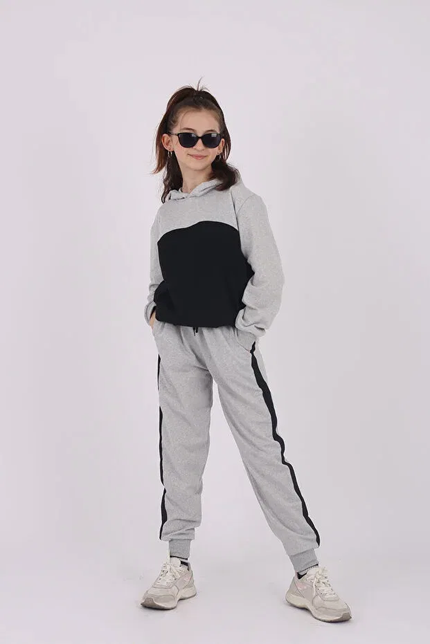 Детский комплект для девочек с капюшоном Yağtu Collection, Griy