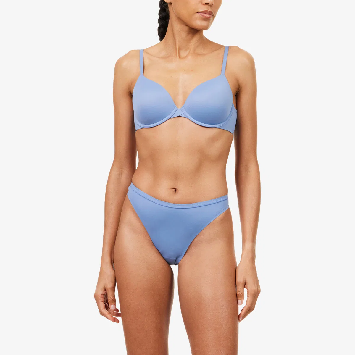 Идеально сидящие ультралегкие эластичные тканые стринги Calvin Klein, синий — фото 2