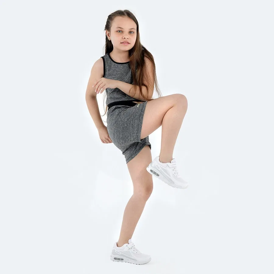 Комплект из топа и шорт с принтом DESTA Slazenger, Темно-серый — фото 3