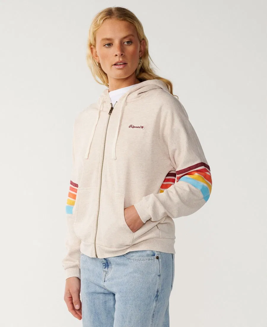 Худи с капюшоном на молнии с полосатым принтом Rip Curl, Oatmeal Marle — фото 2