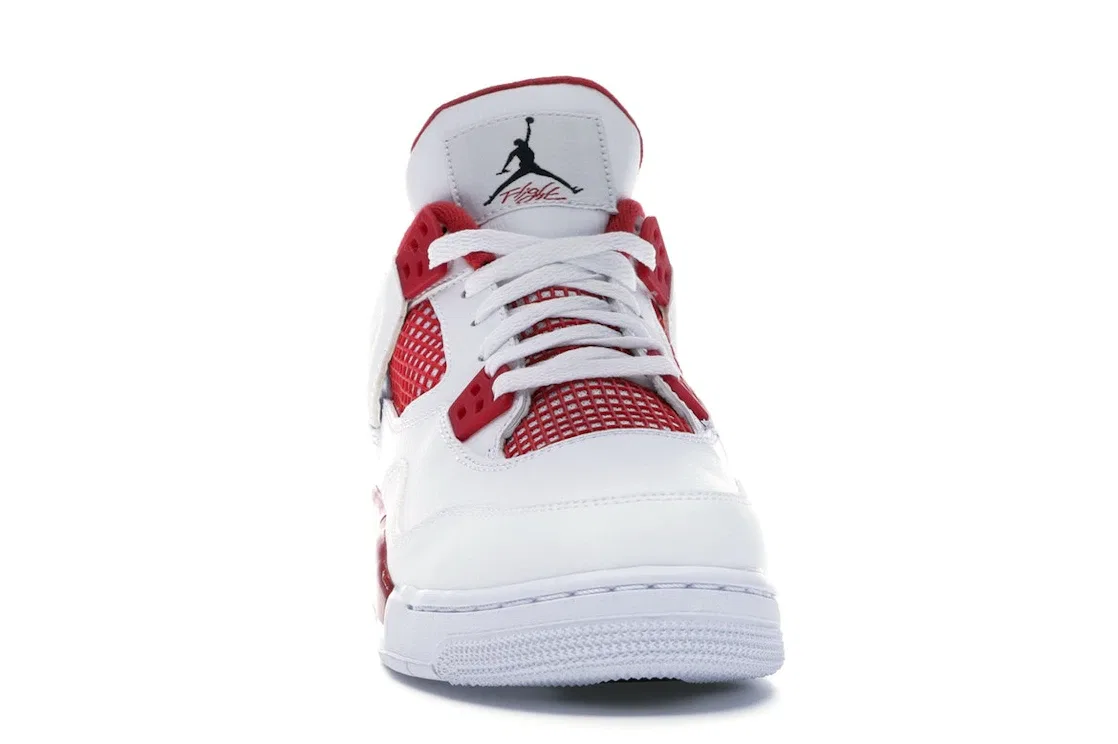 Детские кроссовки с принтом Jordan 4 Retro Alternate 89 Jordan, White/Black-Gym Red — фото 2
