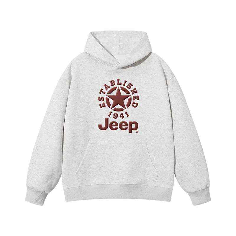 Детский свитшот с капюшоном, средней посадки, модель Grade School, Jeep, Heather Grey