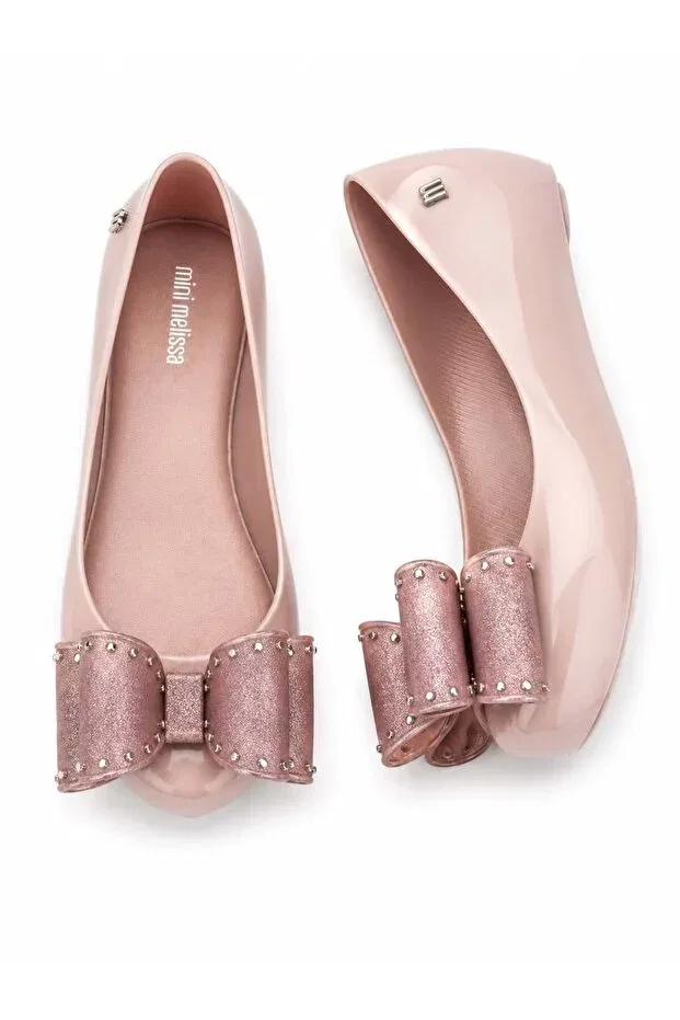 Детские балетки для девочек с бантом Mini Melissa, Pink — фото 2