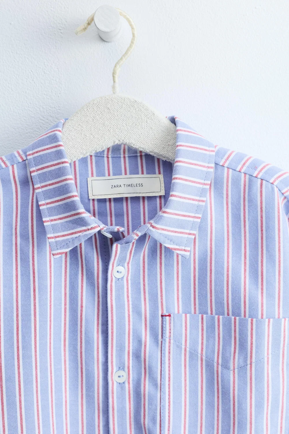 Рубашка в полоску с карманом от Zara Timeless, Blue — фото 3