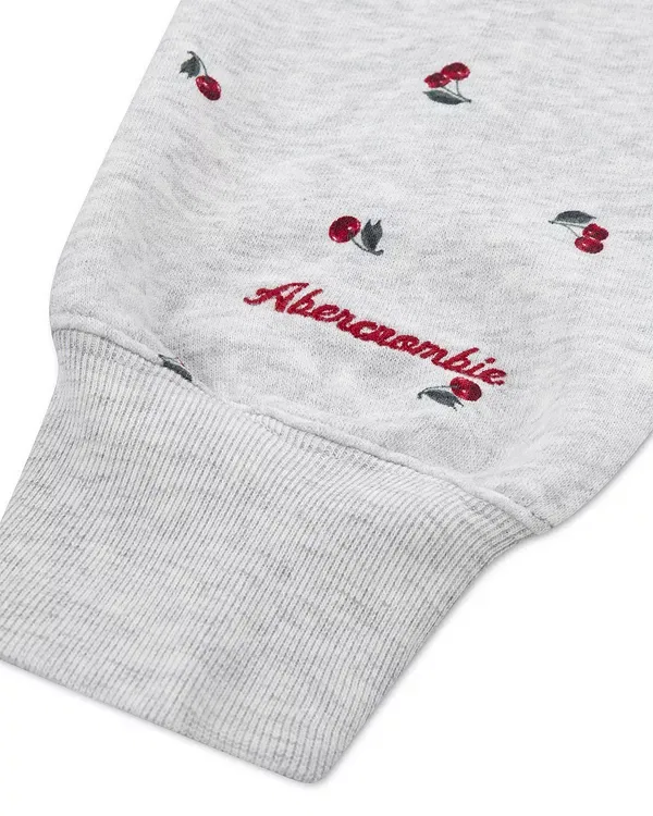 Детская толстовка с открытыми плечами с принтом Abercrombie Kids, Anf Light Grey Heather — фото 3