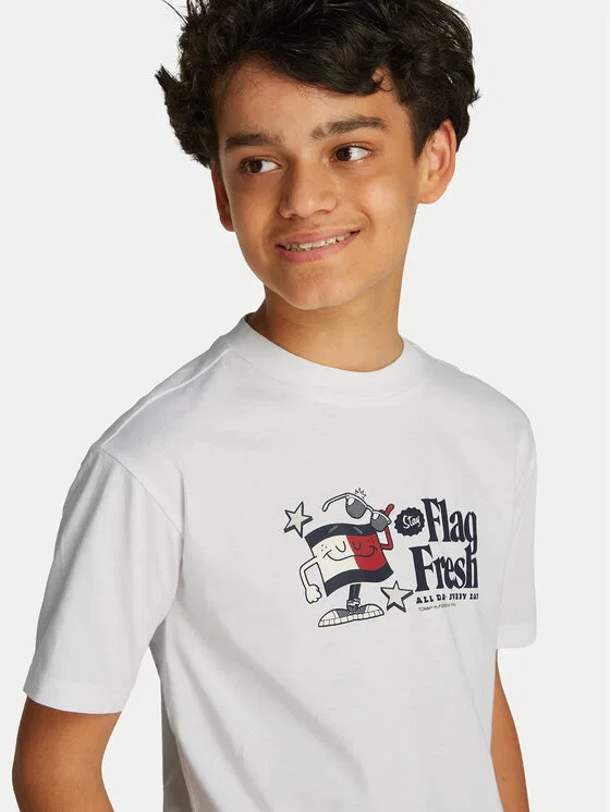 Футболка regular fit Flag Fun Tommy Hilfiger, белый — фото 3