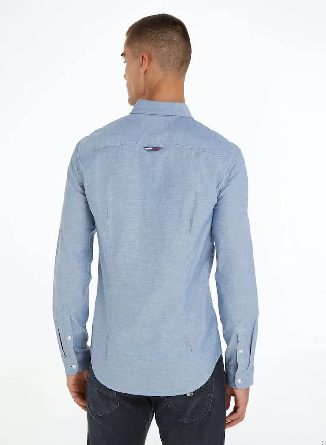 Рубашка с воротником на пуговицах Slim fit Tommy Hilfiger, темно-синий — фото 3