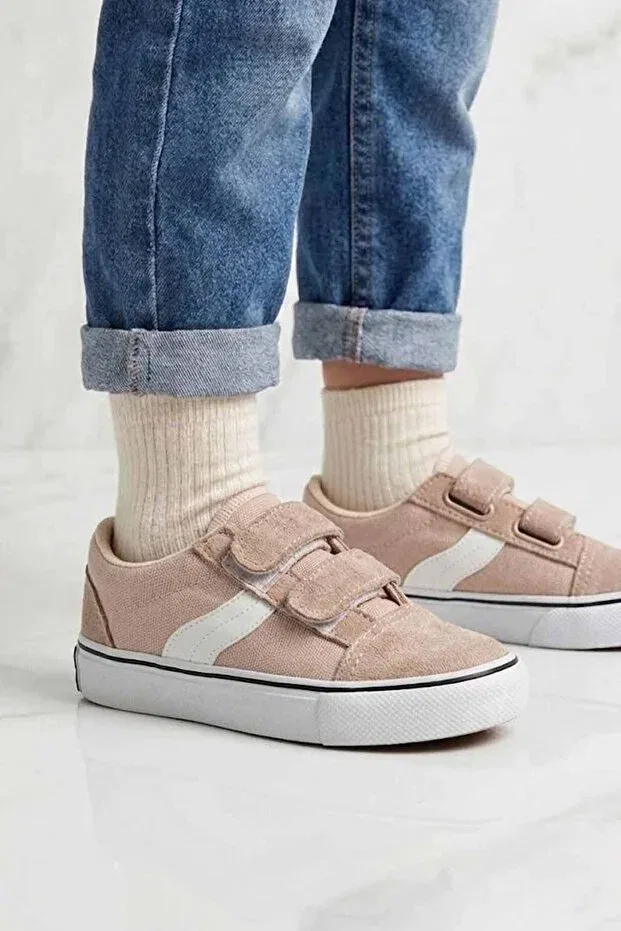 Детские кеды для девочек на липучках Rekorsport, Beige