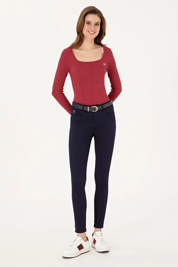 Женские брюки-скинни из плотной ткани U.S. Polo Assn., Navy Blue