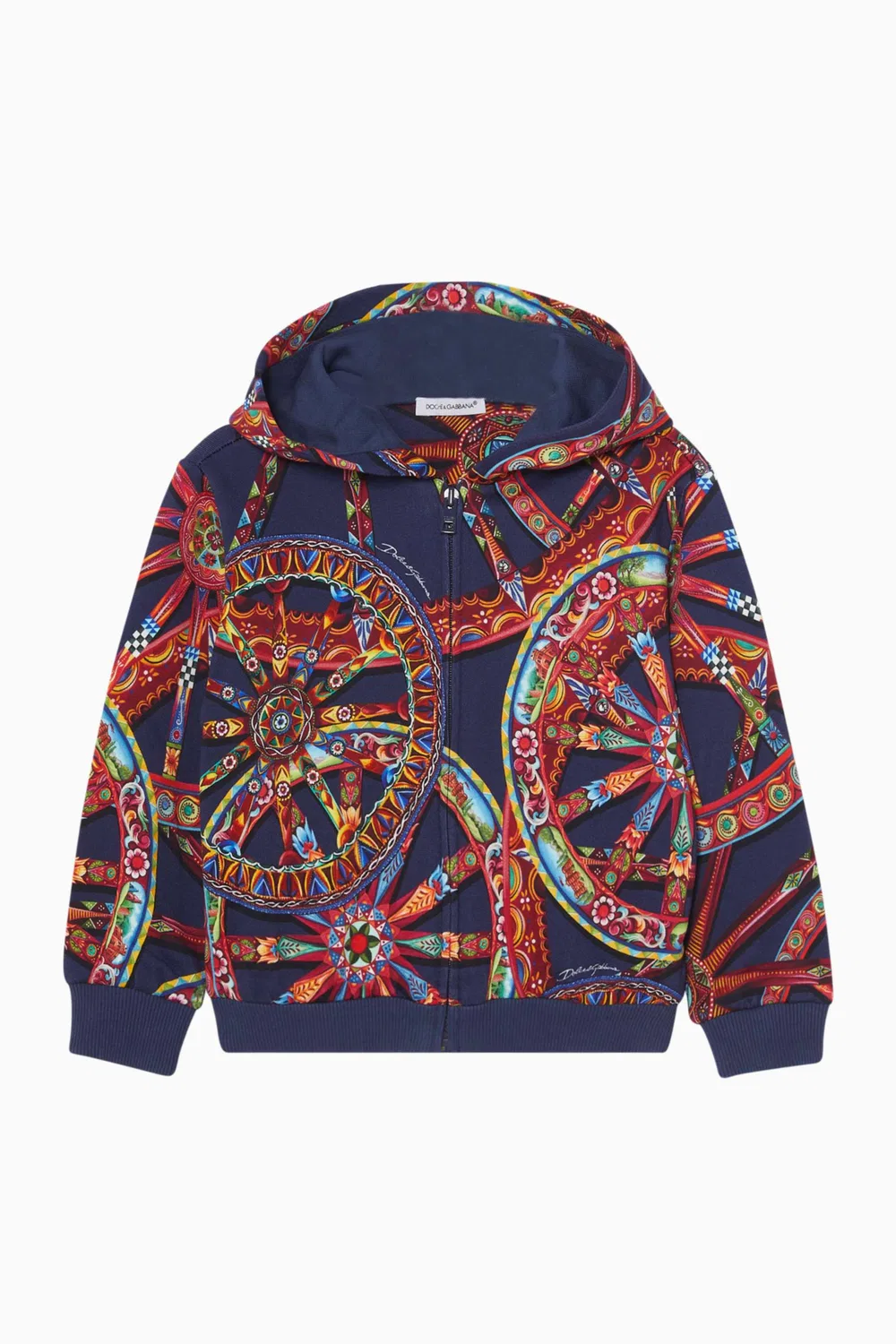 Худи на молнии с принтом Carretto Dolce & Gabbana