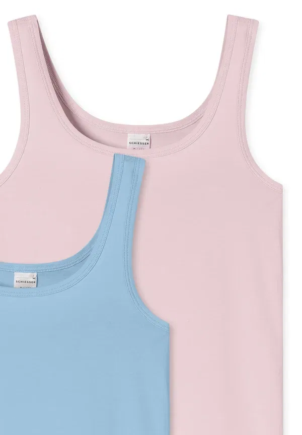Майка 2-pack undershirt Schiesser, розовый/голубой — фото 3