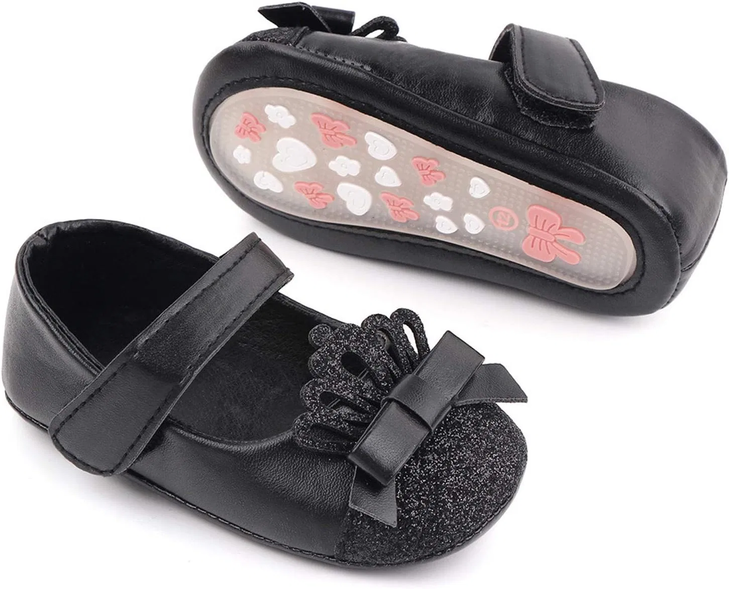 Детские туфли для девочек с принтом Crown Shoe, Black — фото 4