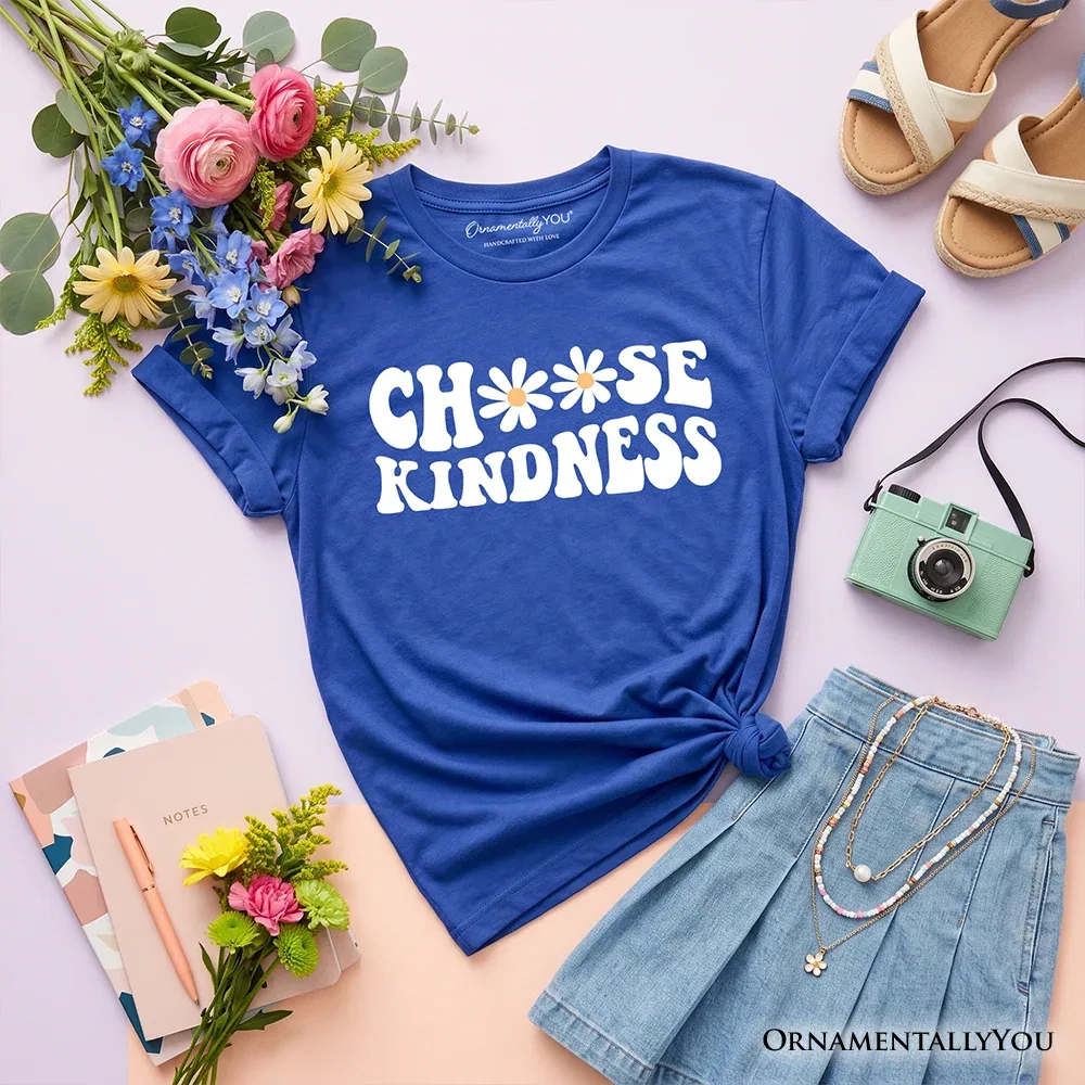 Детская футболка для девочек с принтом Choose Kindness Floral OrnamentallyYou, Royal