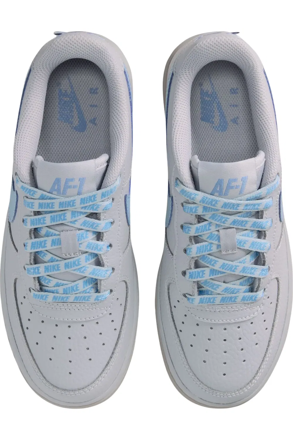 Детские кроссовки баскетбольные Air Force 1 Low Nike, Wolf Grey/Work Blue — фото 3