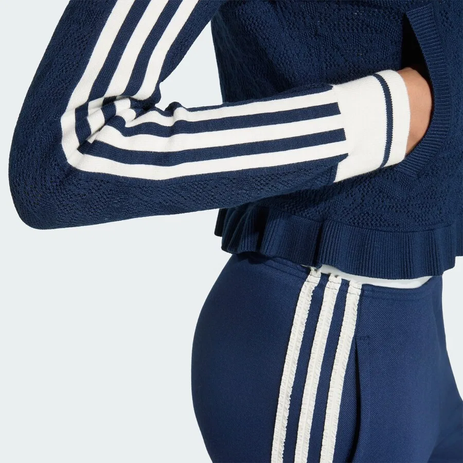 Вязаный кардиган ADIDAS ORIGINALS 'SPORTS CLUB' темно-синего цвета — фото 4