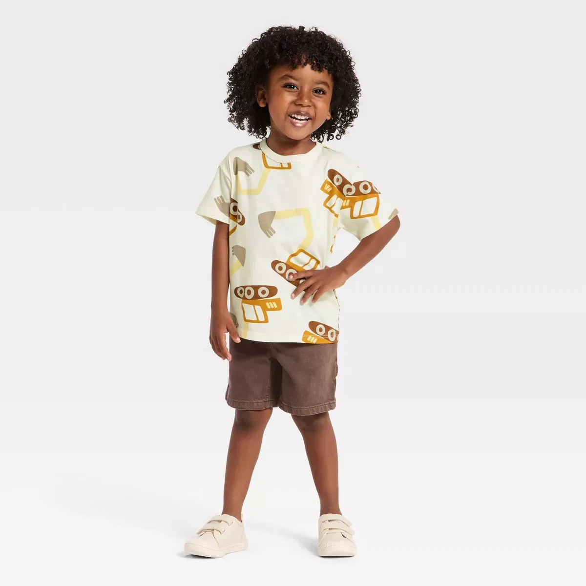 Детское футболка с принтом Relaxed T-Shirt INFANT/TODDLER BOY, Cream — фото 3