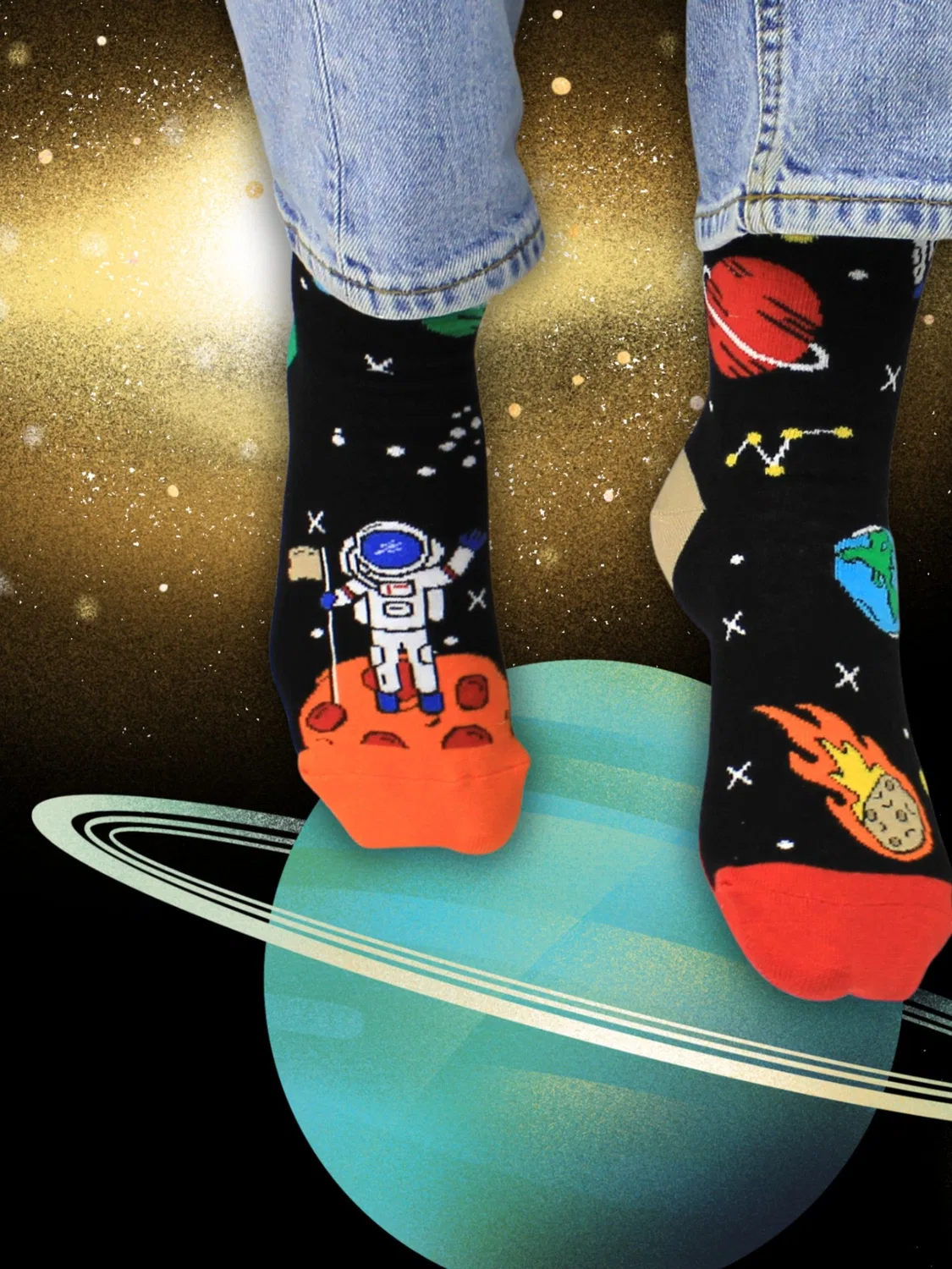 Носки United Odd Socks Space Explorer, черный — фото 2