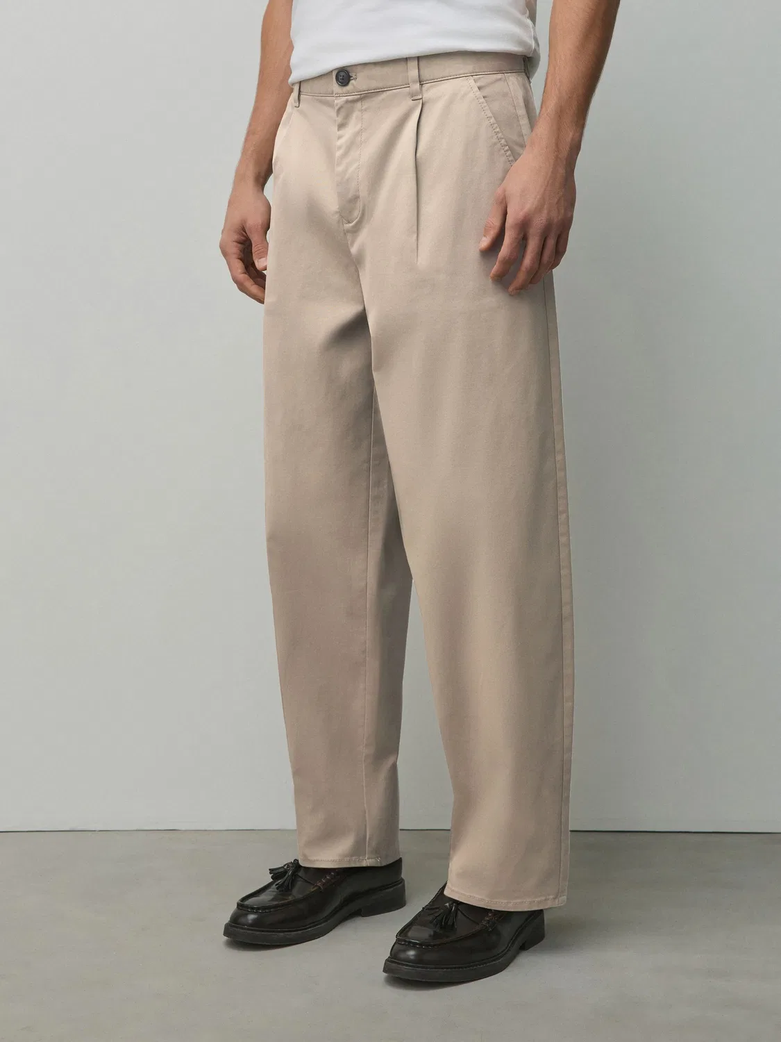 Чиносы Barrel Fit Cotton Rich Stretch Next, камень