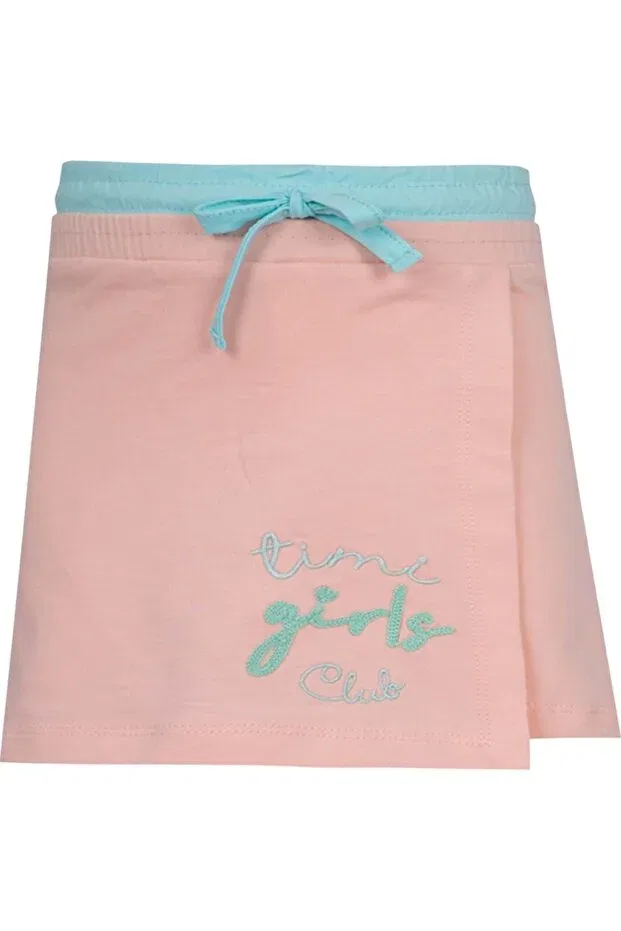 Детские шорты для девочек с принтом Ti̇Mi̇ girl double belt shorts skirt Babexi, Salmon
