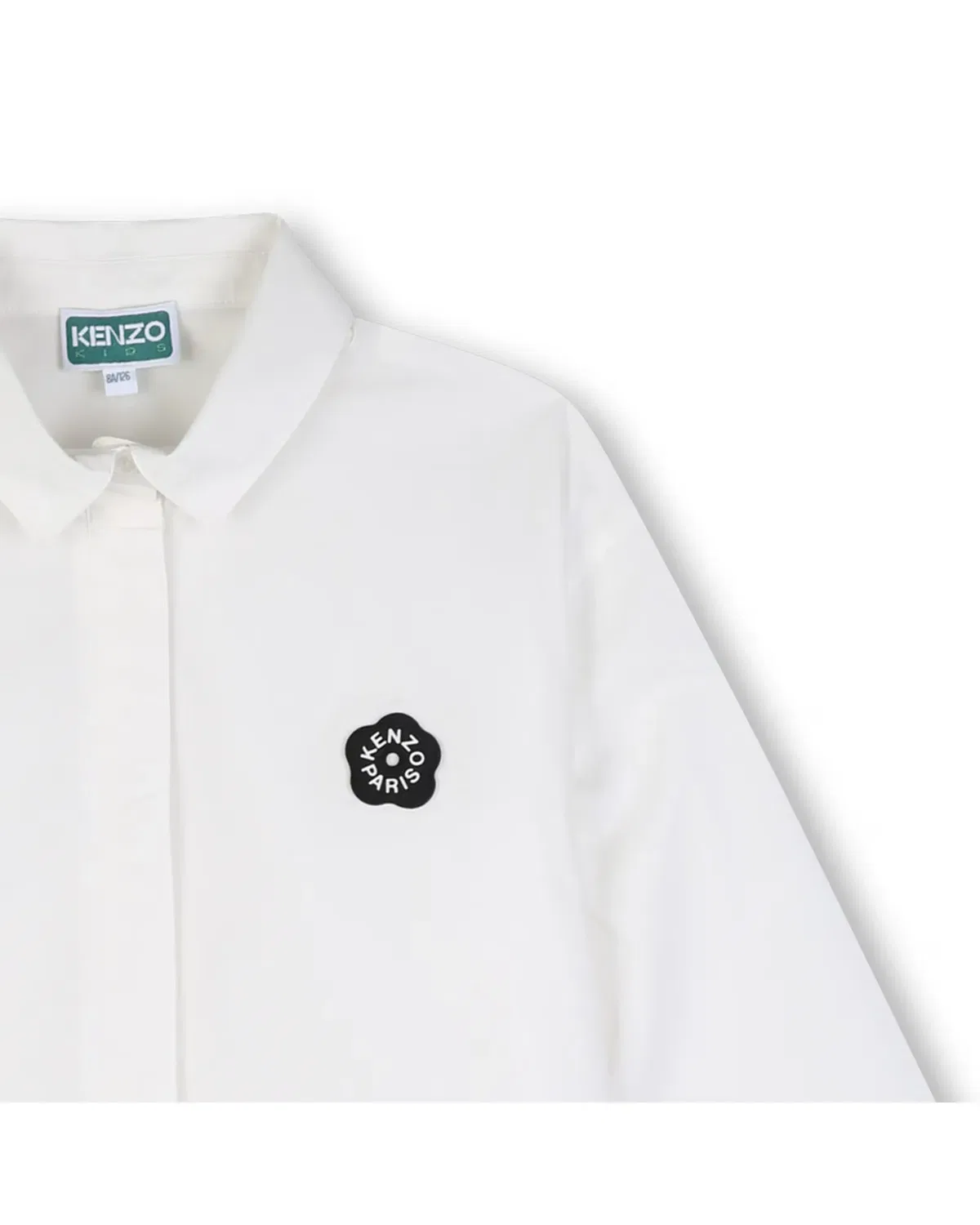 Детская рубашка для девочек с длинным рукавом Kenzo Kids, Blanco — фото 2