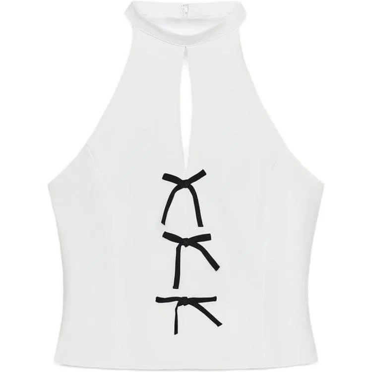 Женский топ-майка без рукавов с халтер-горловиной ZARA, Raw White