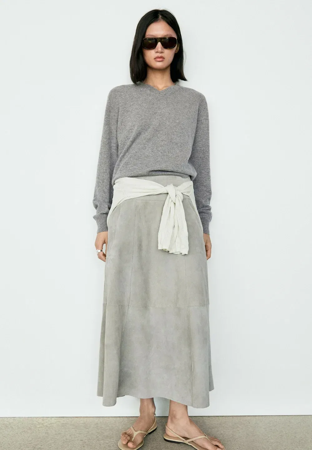 Вязаный свитер из 100% кашемира Massimo Dutti, Grey — фото 4